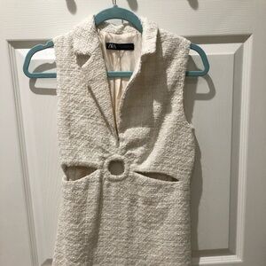 Zara mini beige tweed dress